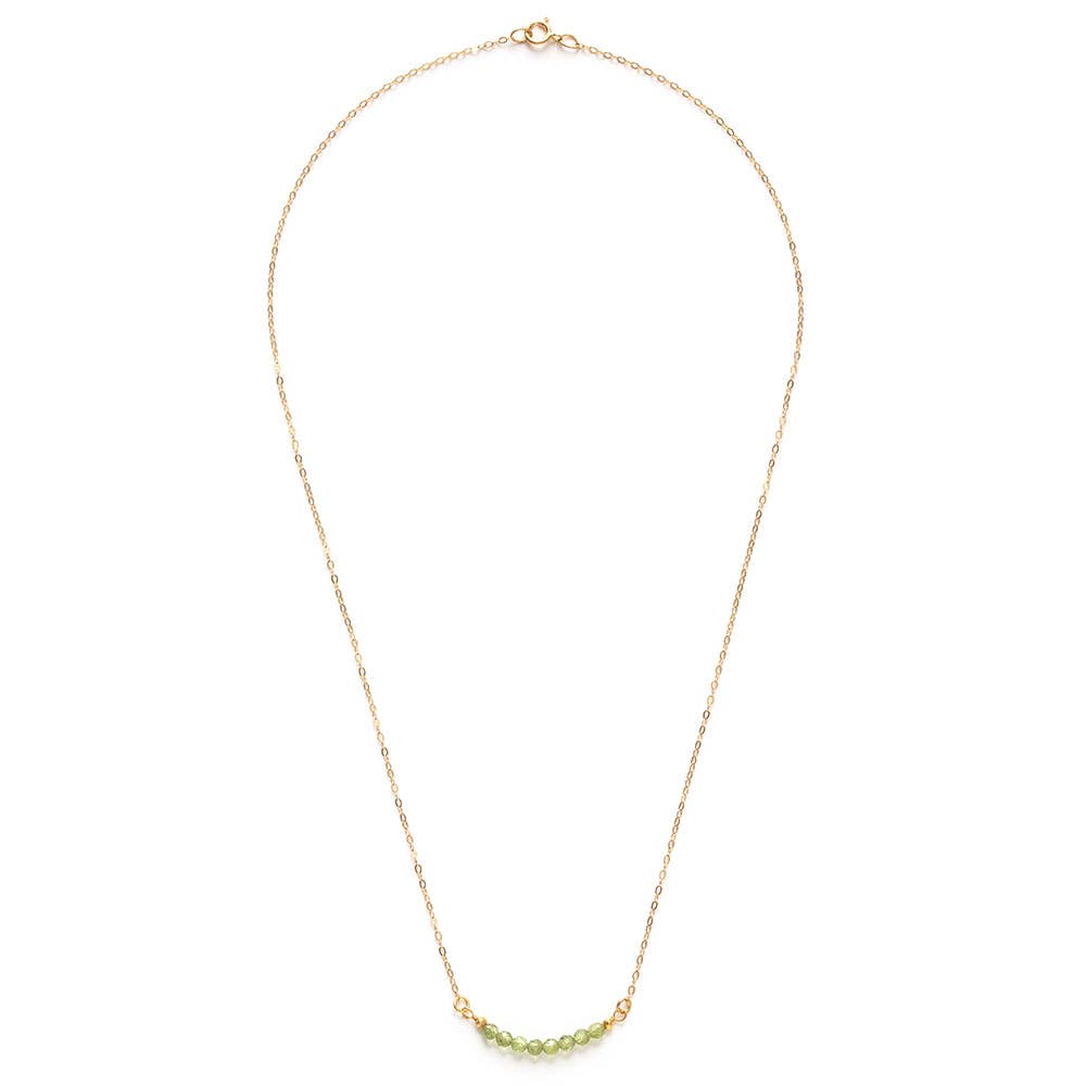 3mm Gemstone Pebbles Necklace: Peridot