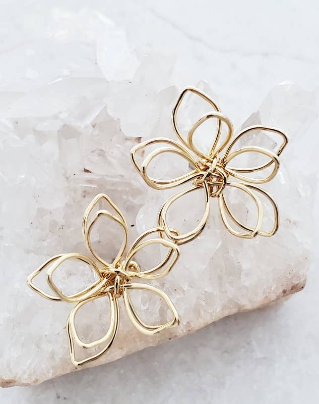 wire flower earrings