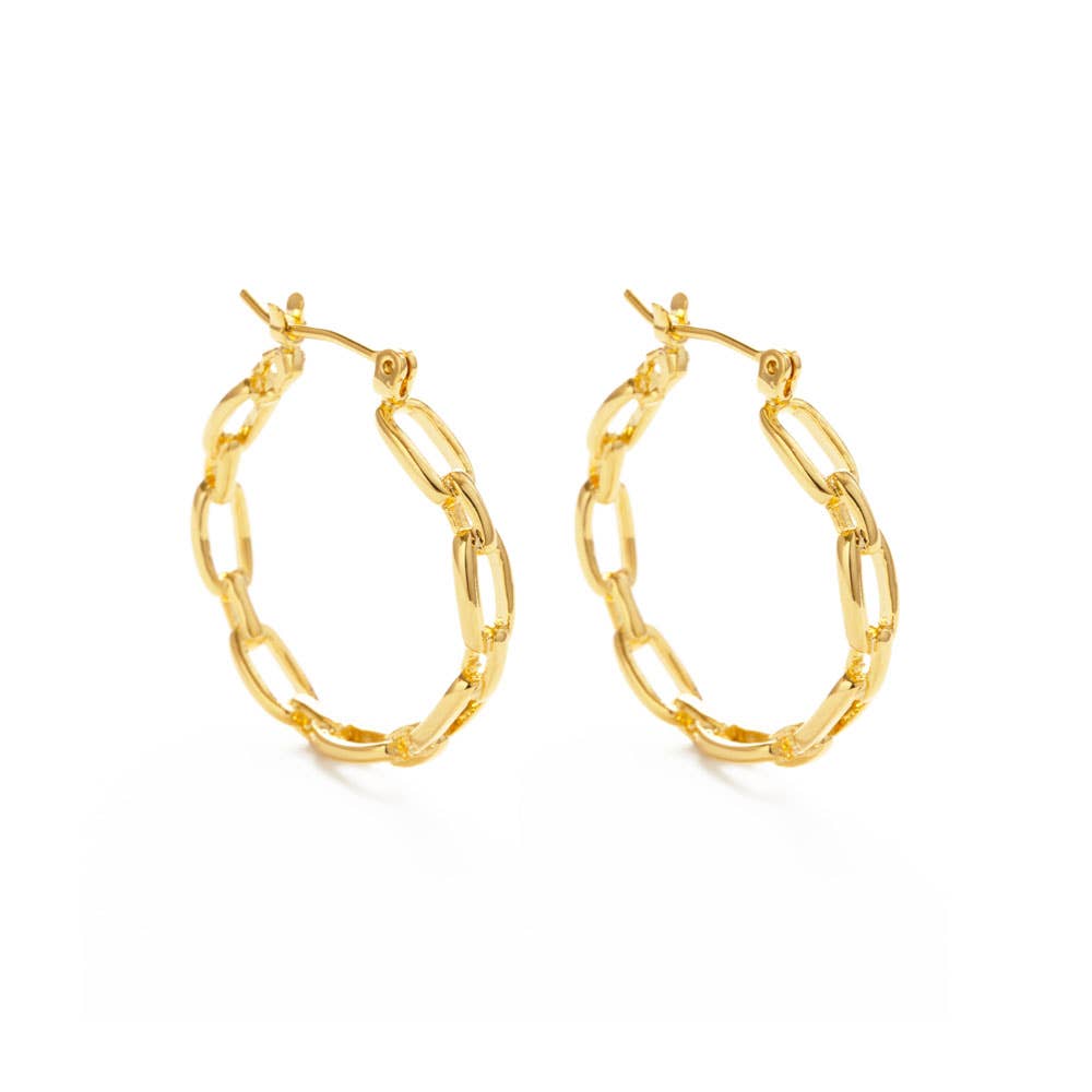 Small Chain Hoop Earrings
