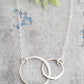 Two Intertwined Circle Sideways Necklace - Sterling Silver: 18"