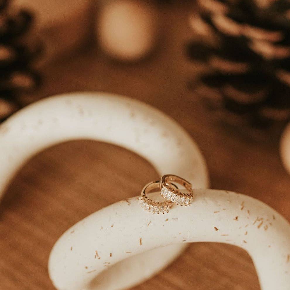 Ivy Diamond Hoops in Gold