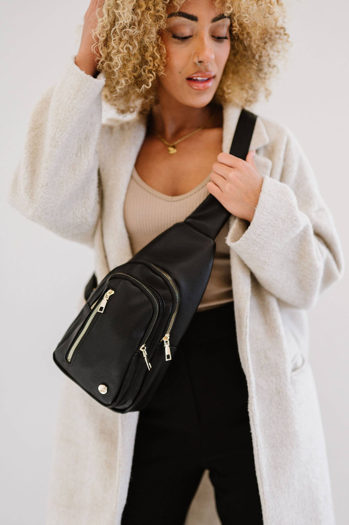 Camry Sling Crossbody: Black