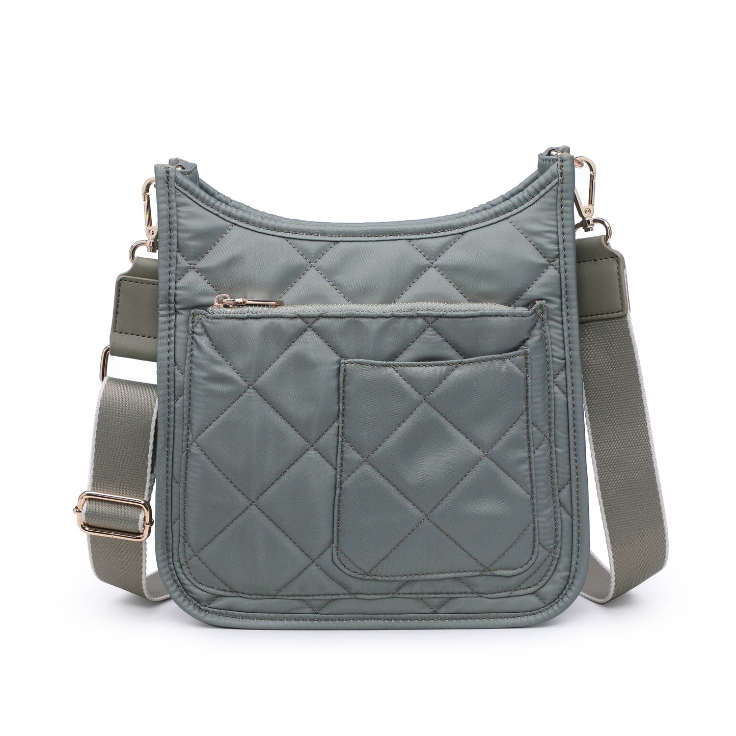 Motivator Quilted Nylon Crossbody, in Nude