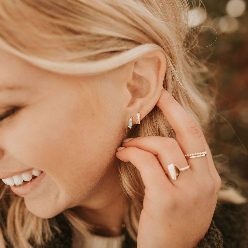 Ivy Diamond Hoops in Gold