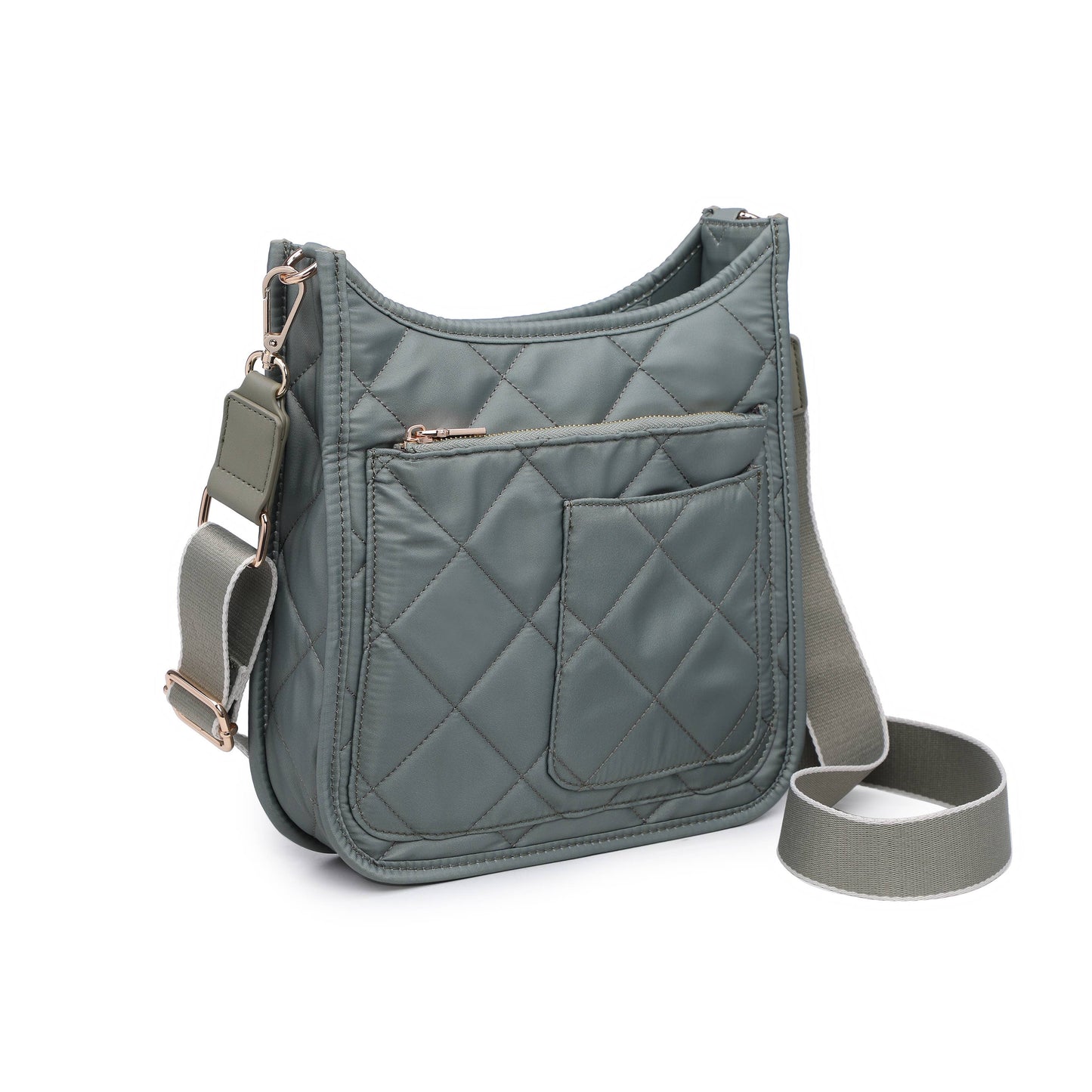 Motivator Quilted Nylon Crossbody, in Nude