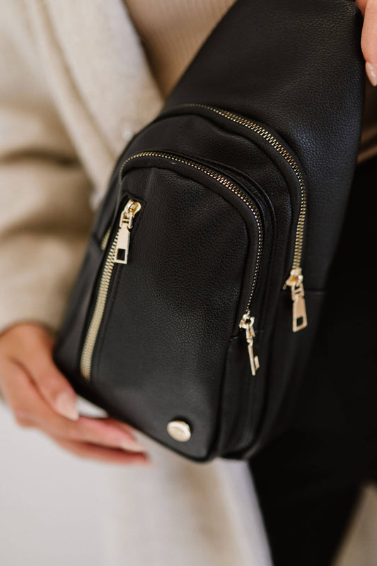 Camry Sling Crossbody: Black