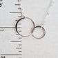 Two Intertwined Circle Sideways Necklace - Sterling Silver: 18"