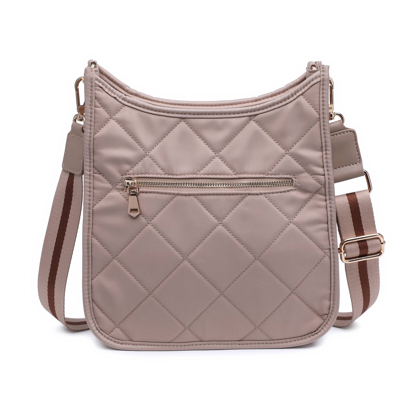 Motivator Quilted Nylon Crossbody, in Nude