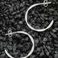 Silver Hammered Hoops Earrings