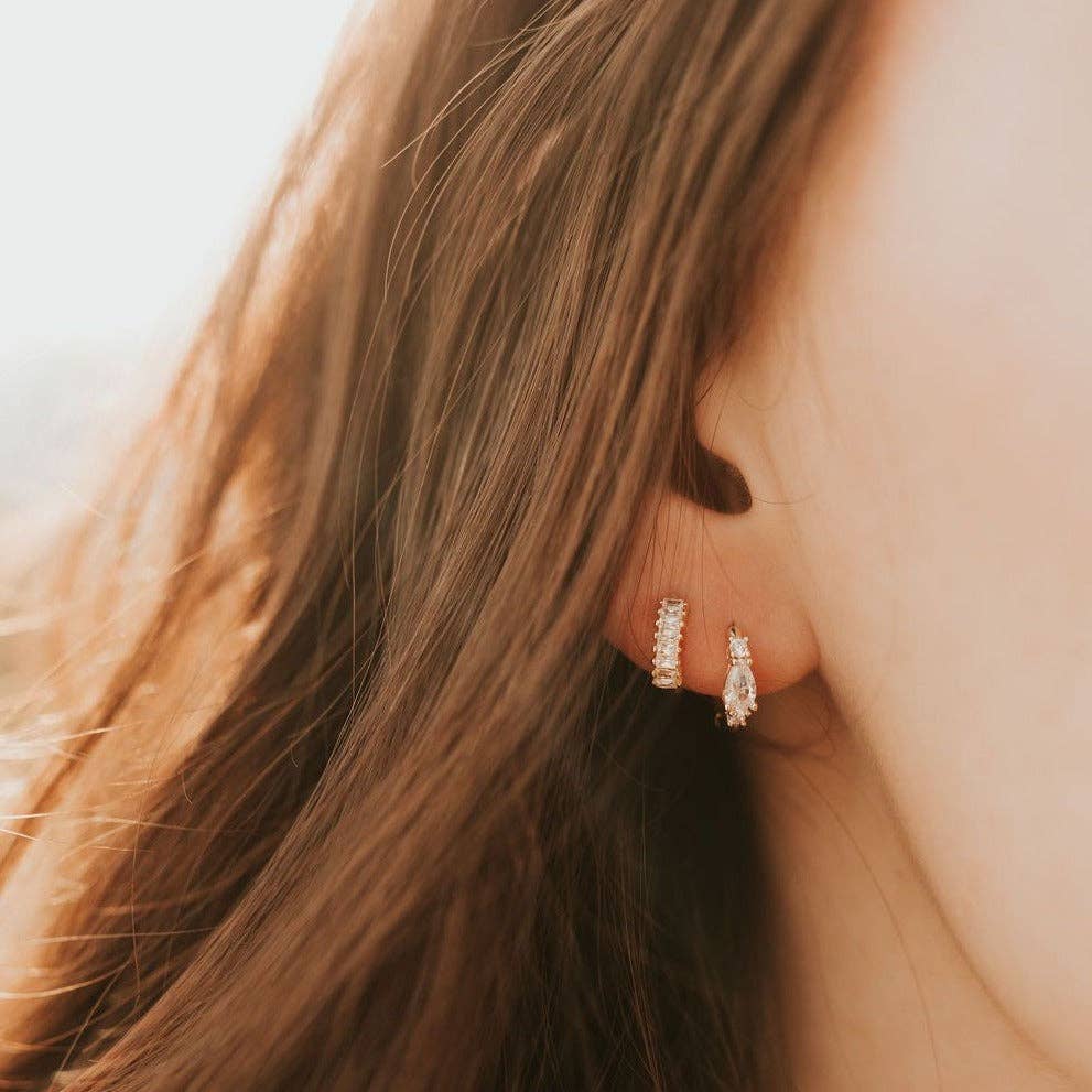 Ivy Diamond Hoops in Gold