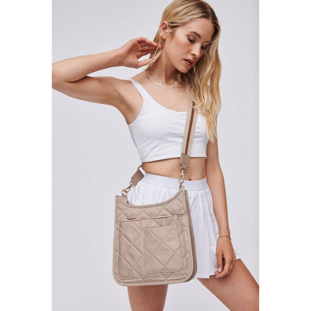 Motivator Quilted Nylon Crossbody, in Nude