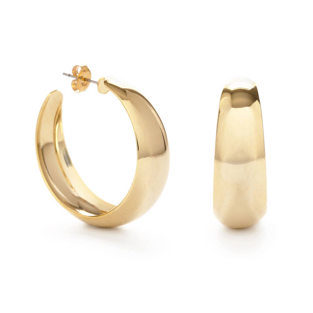 Angie Vintage Hoop Earrings: Yellow Gold / Medium