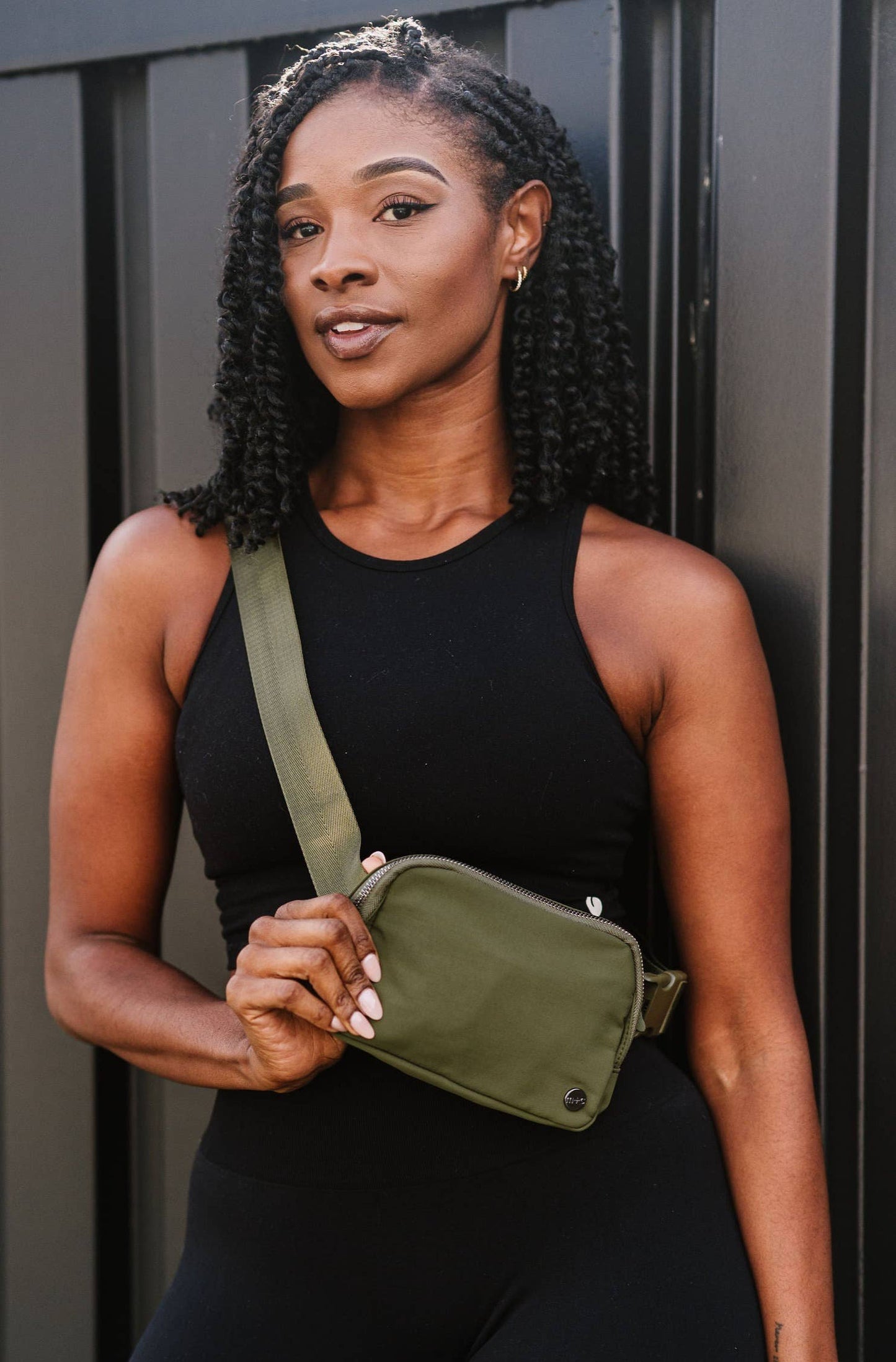 Madison Crossbody Satchel Belt Bag Fanny Pack: Black