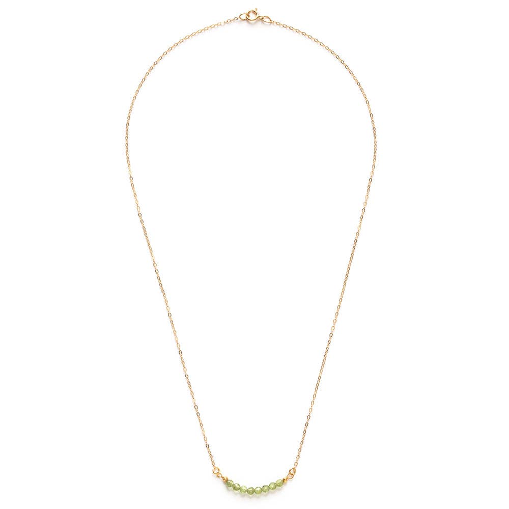 3mm Gemstone Pebbles Necklace: Peridot