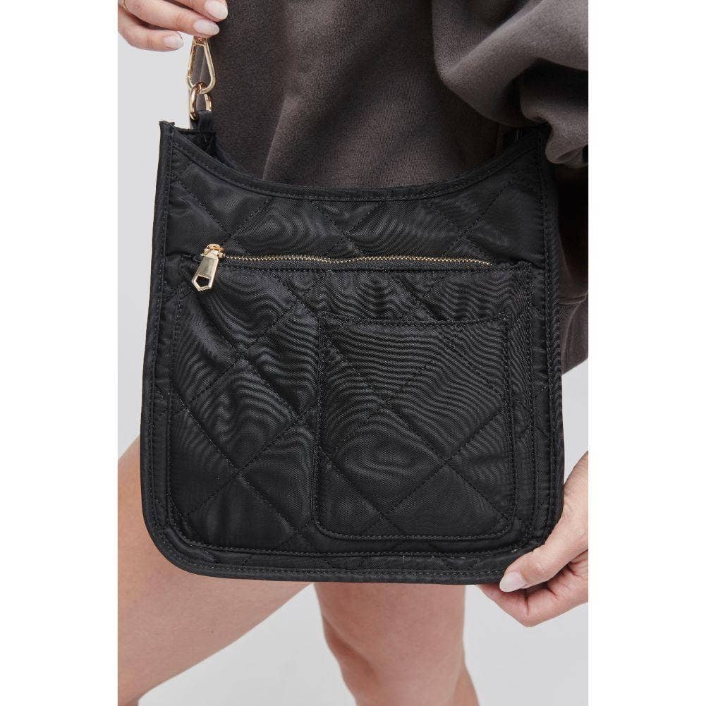 Motivator Quilted Nylon Crossbody, in Nude