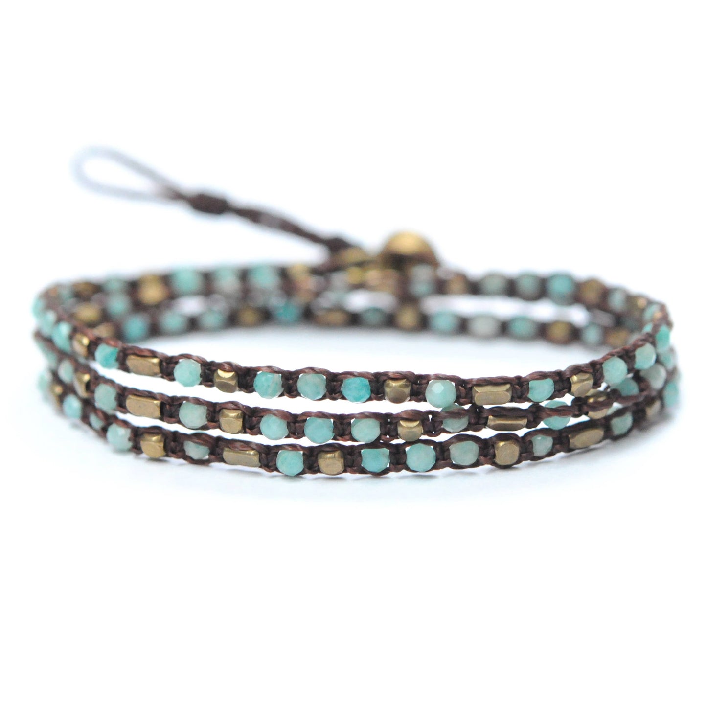 Stone Delight Wrap Bracelet, in Labradorite & Brass