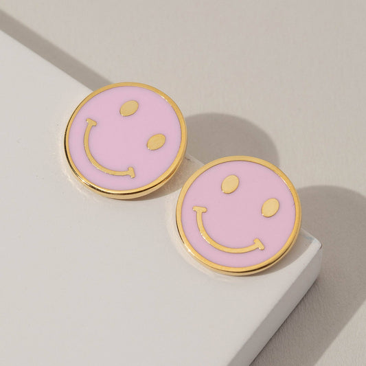 Smile Earrings, in pink