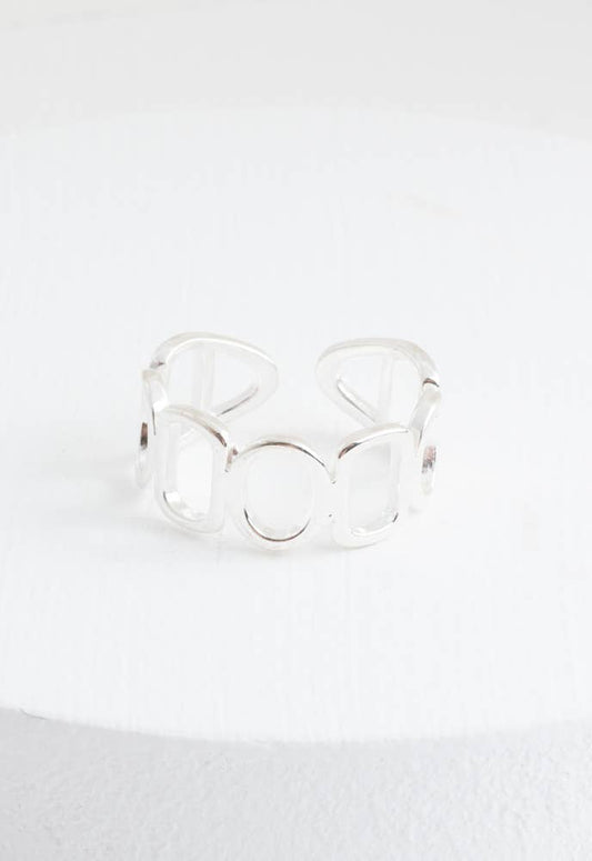 "Unlocked" Geometric Ring in Silver