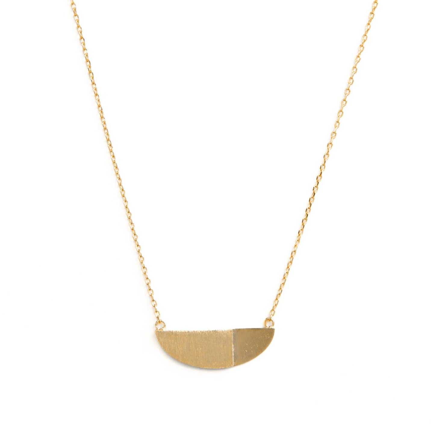 Contemporary Half Circle Necklace - in gold