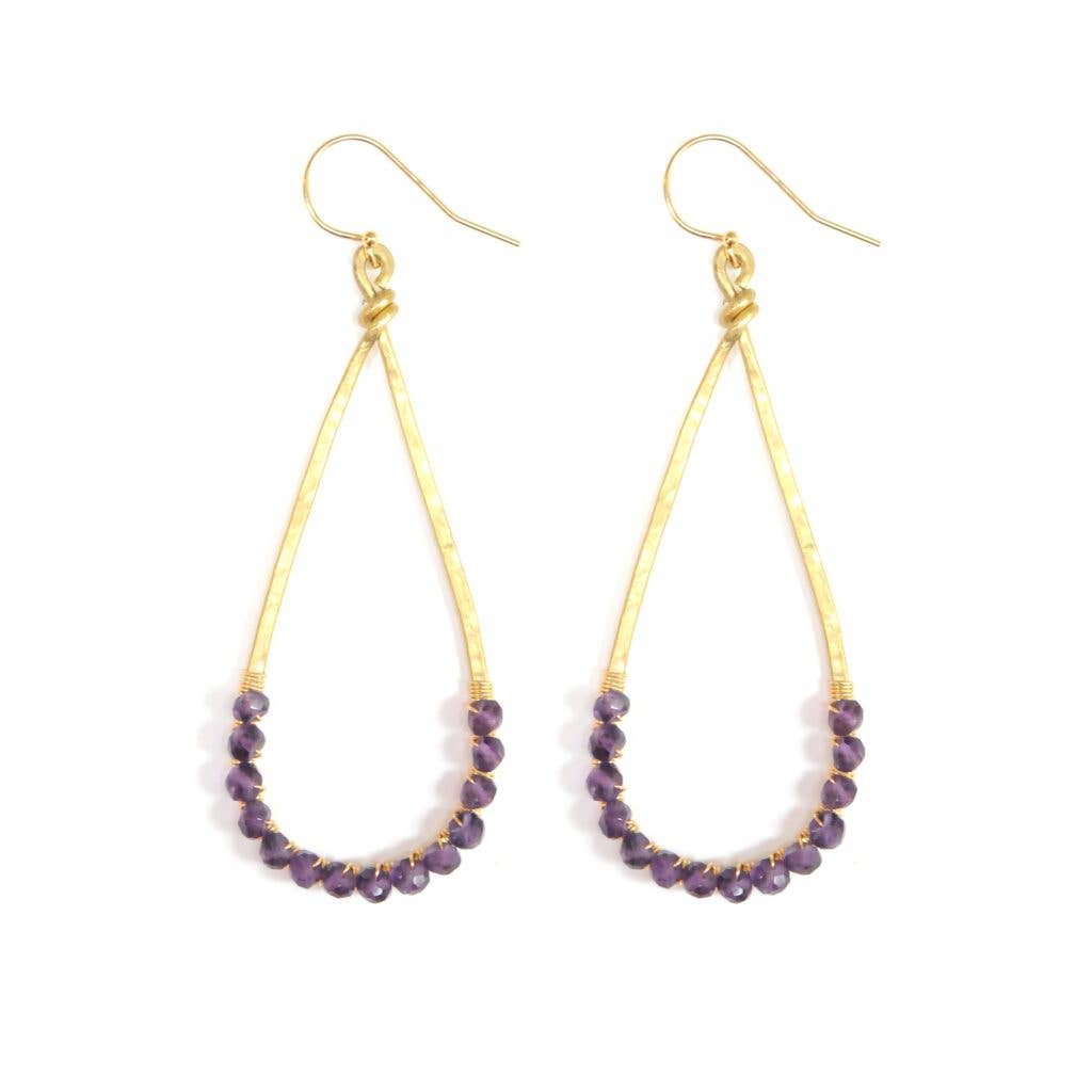 Tara Earrings, in Amethyst