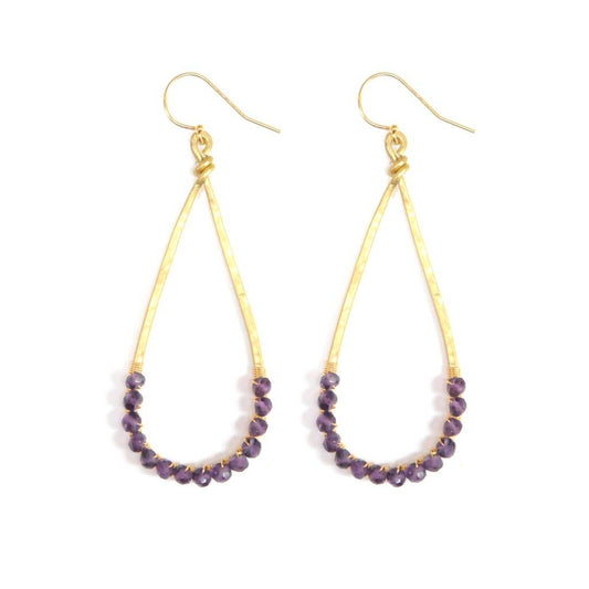 Tara Earrings, in Amethyst