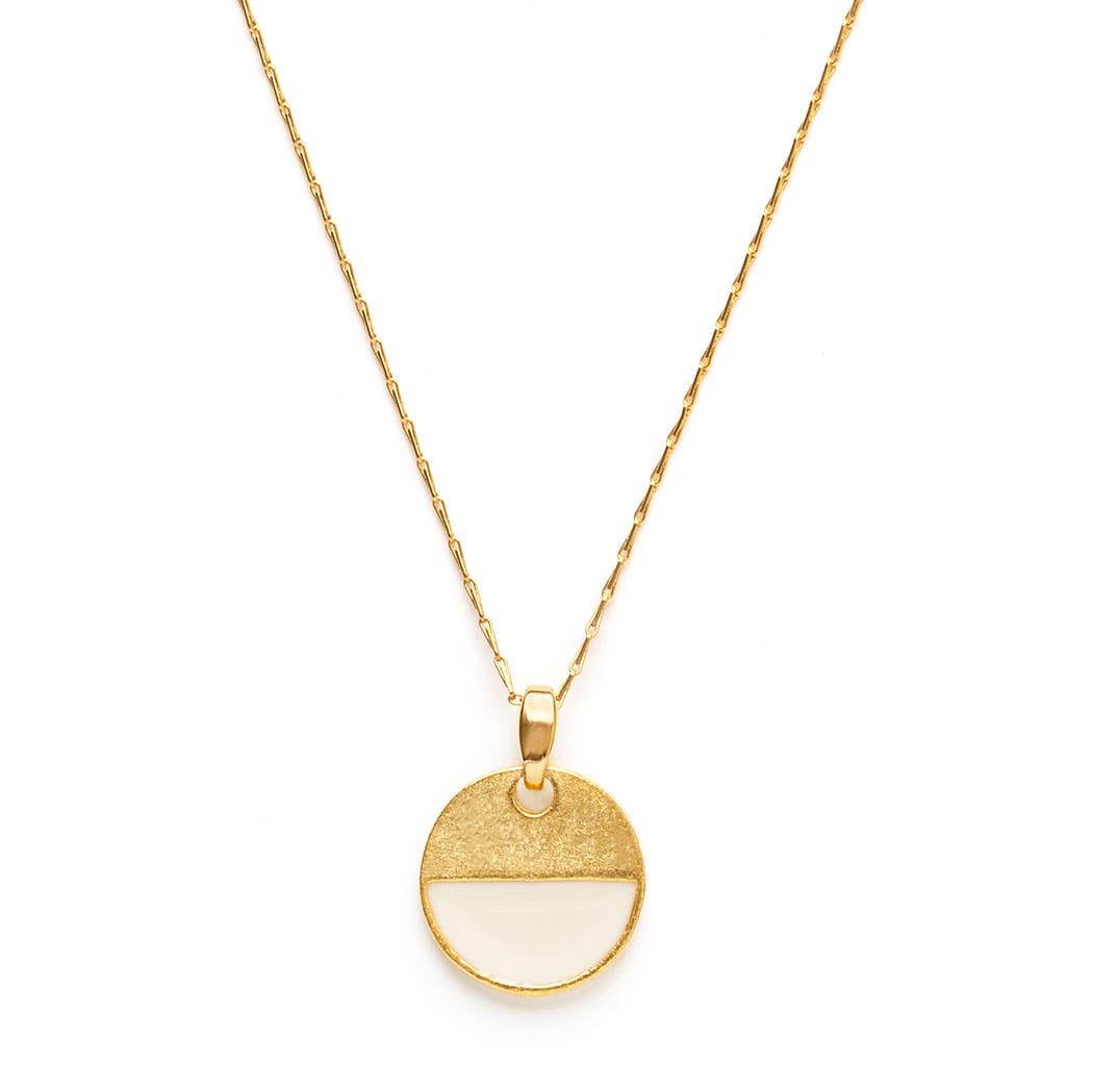 Horizon Necklace - in Gold & White