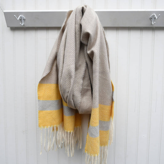 Pastel Stripes Super Soft Scarf, in yellow