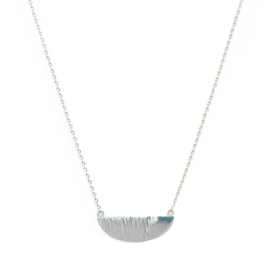 Contemporary Half Circle Necklace - in silver