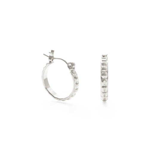 Beaded Hoops - 5/8" silver