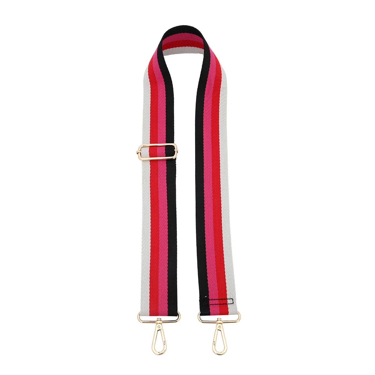 Striped Guitar Strap - Multi Fuschia