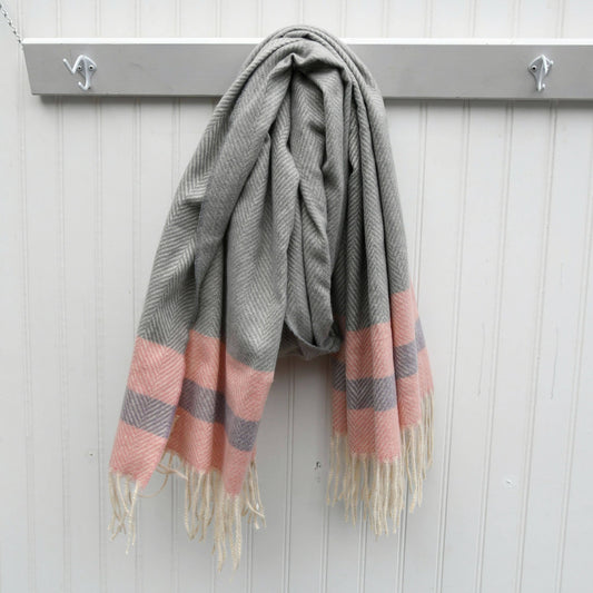 Pastel Stripes Super Soft Scarf, in pink