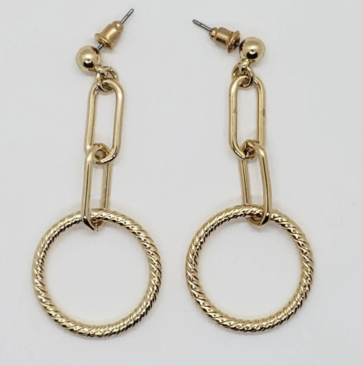 Paperclip Gold Drop Earring