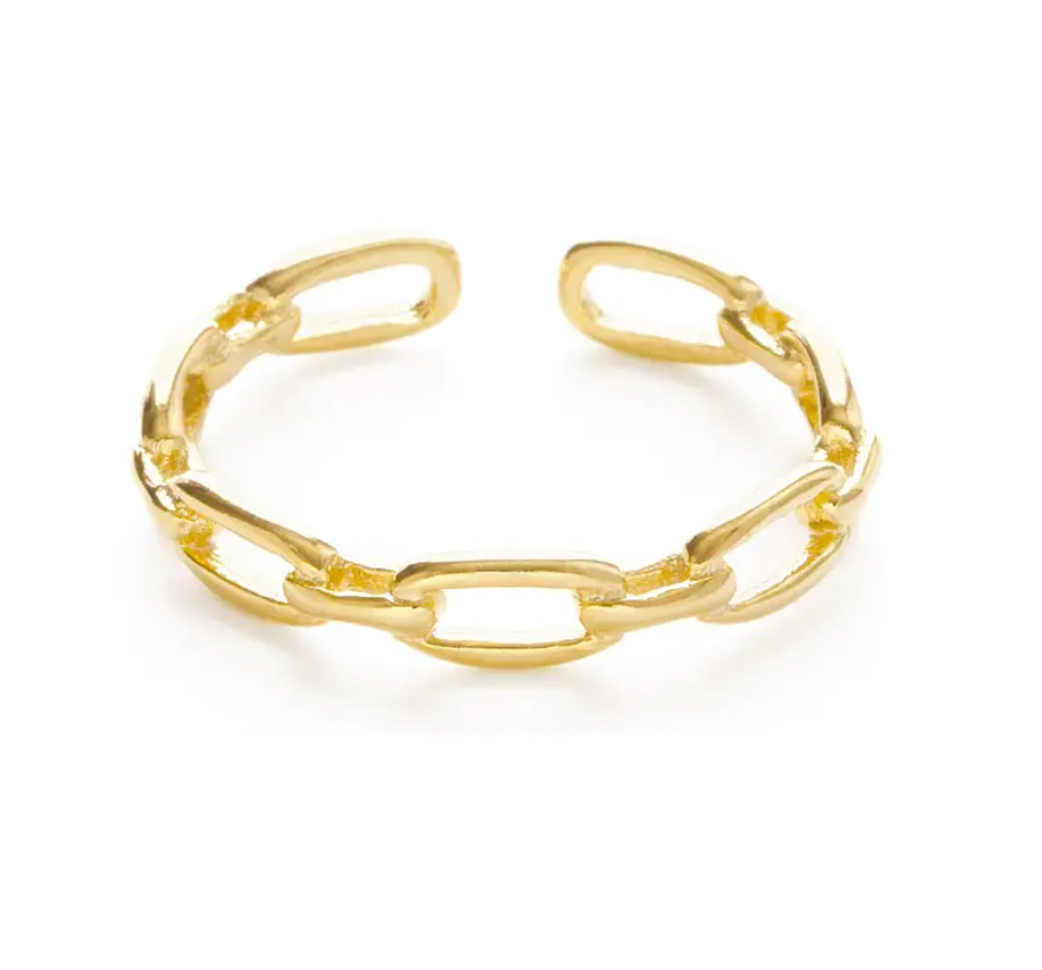 Chain Link Ring, 24k gold plated