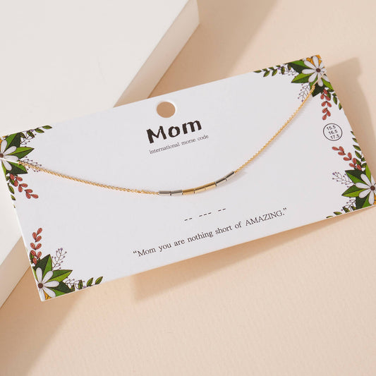 "MOM" Morse Code Necklace