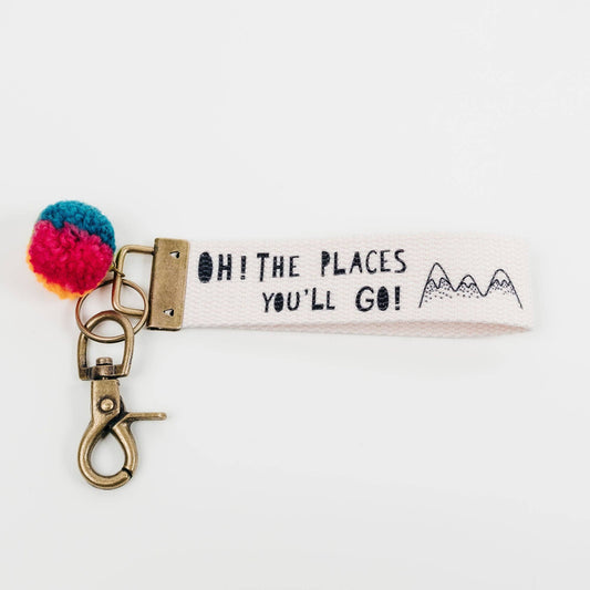 "Oh the Places You'll Go" - Words to Live By Canvas Keychain