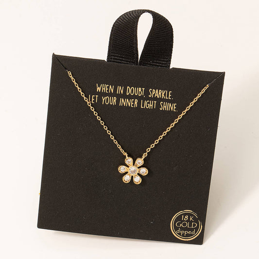 Gold Dipped Flower Pendant Necklace