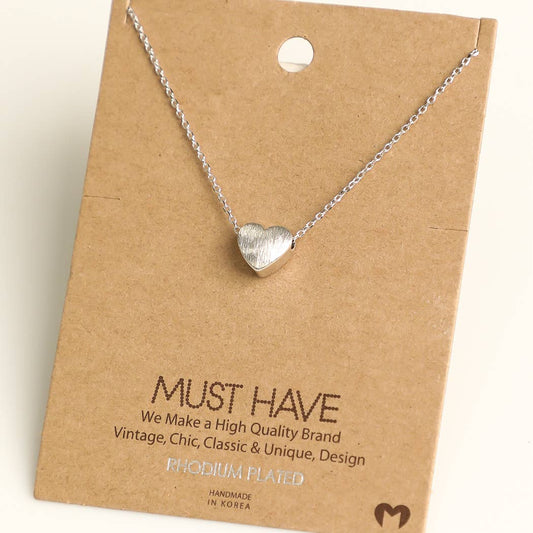 Mini Heart Necklace in Silver