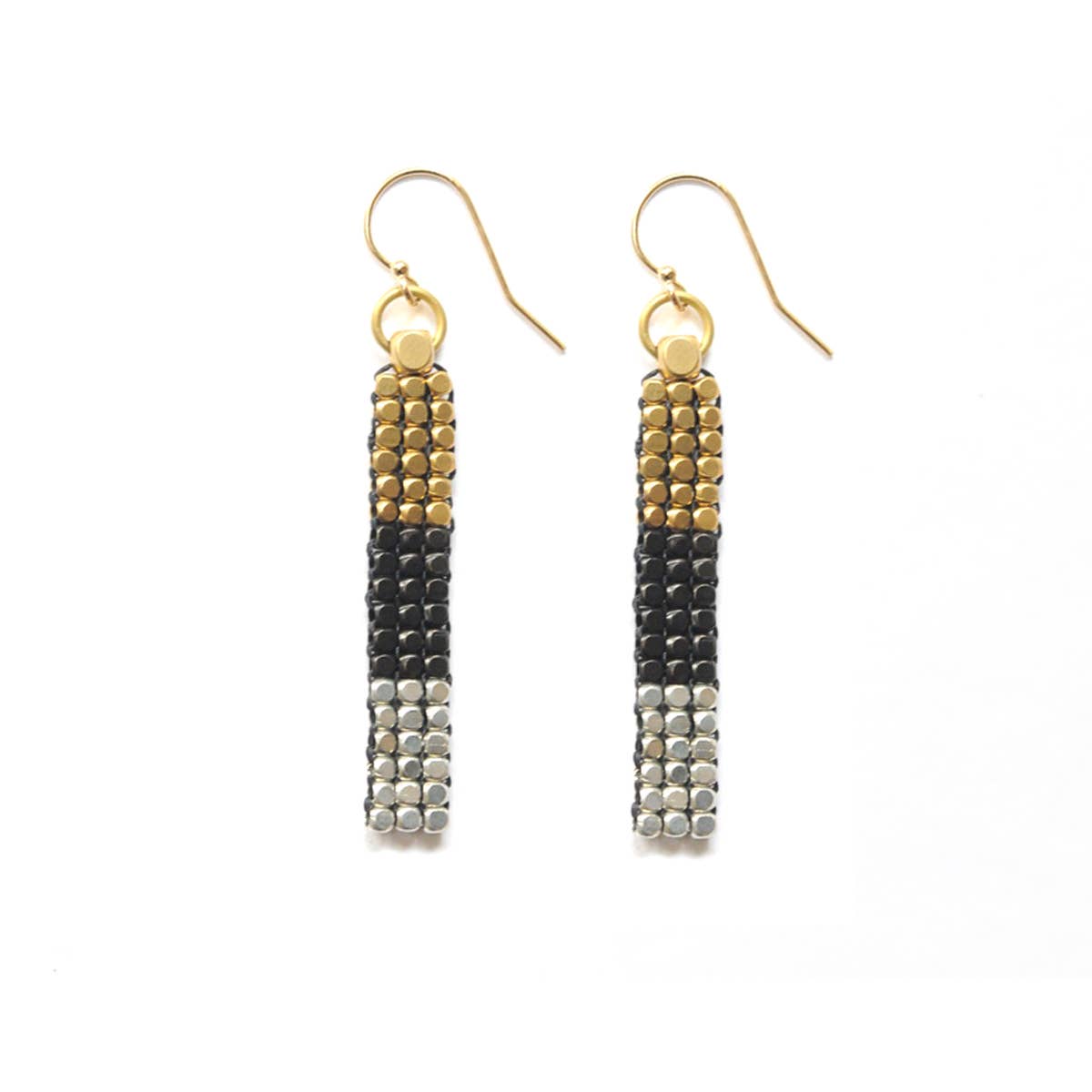 Mixed Metal Line Earrings