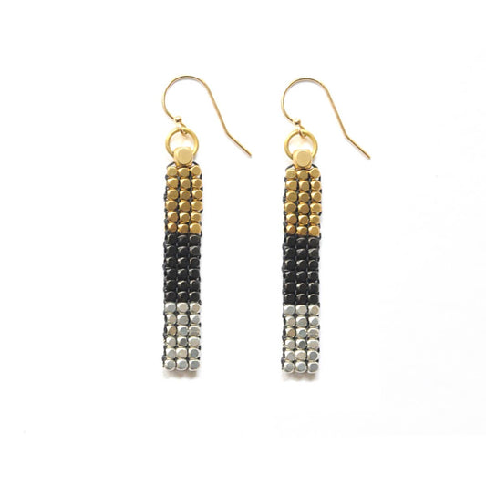 Mixed Metal Line Earrings